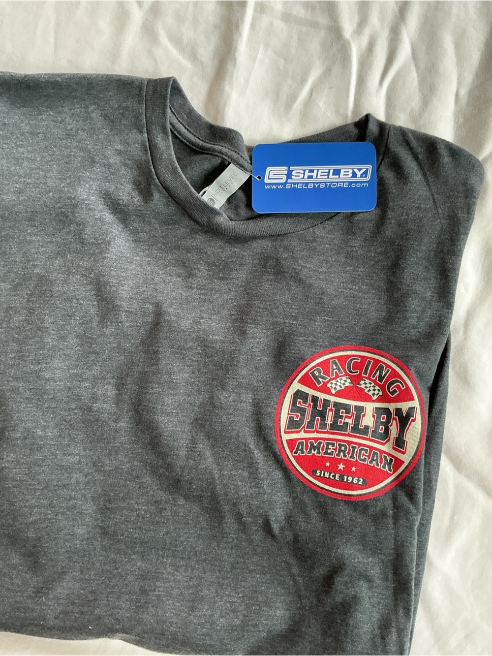 Selby Short Sleeve Racing Logo Tee - Charcoal with Red and Cream Badge